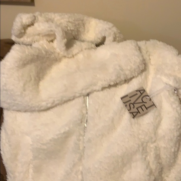 Fur Jacket size Large with front zipper &hood. - Picture 2 of 4